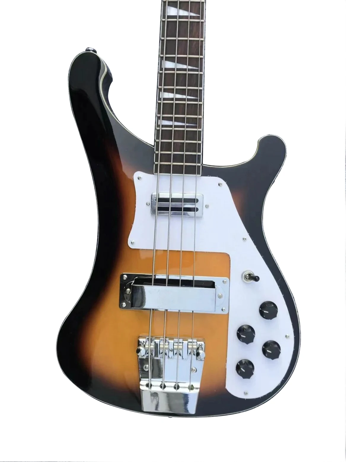 Rick 4003 Bass Backer Version  Guitar Vintage Sunburst Color Chrome Hardware High Quality Guitarar