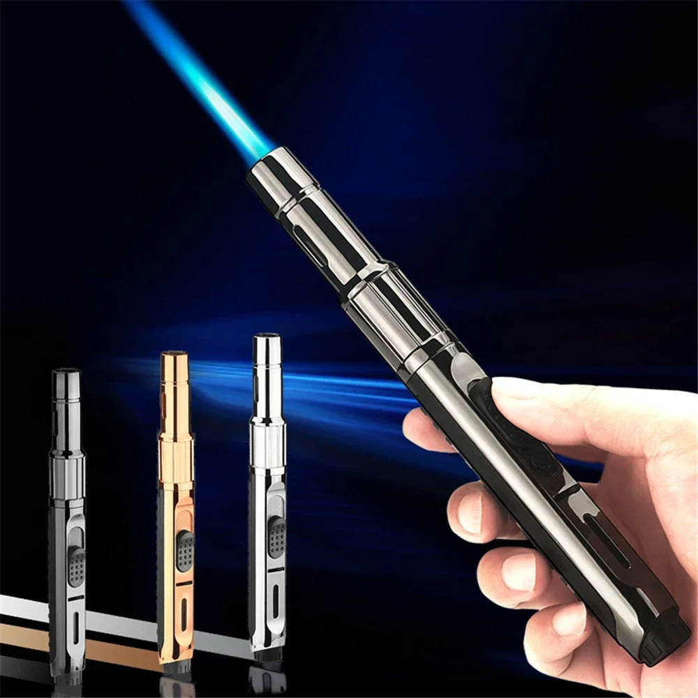 Windproof Jet Flame Torch Lighter Inflatable Butane Gas Lighter Welding Portable Outdoor BBQ Cigar Pipe Fire Turbo Metal Lighter