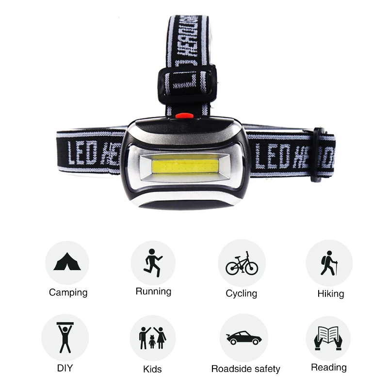 Imagem -04 - Mini Plástico Led Farol Farol Luz Principal Lâmpada Lanterna Tocha para Camping Caminhadas Pesca 600lm Zk20 Alta Qualidade