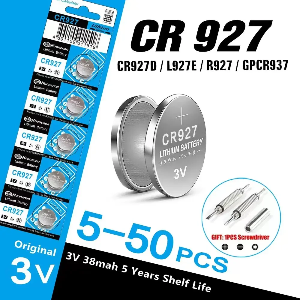 5-50PCS CR927 CR 927 3V Lithium Battery DL927 BR927 LM927 ECR927 For Watch Car Remote Control Clock Electric Toy Button Cell