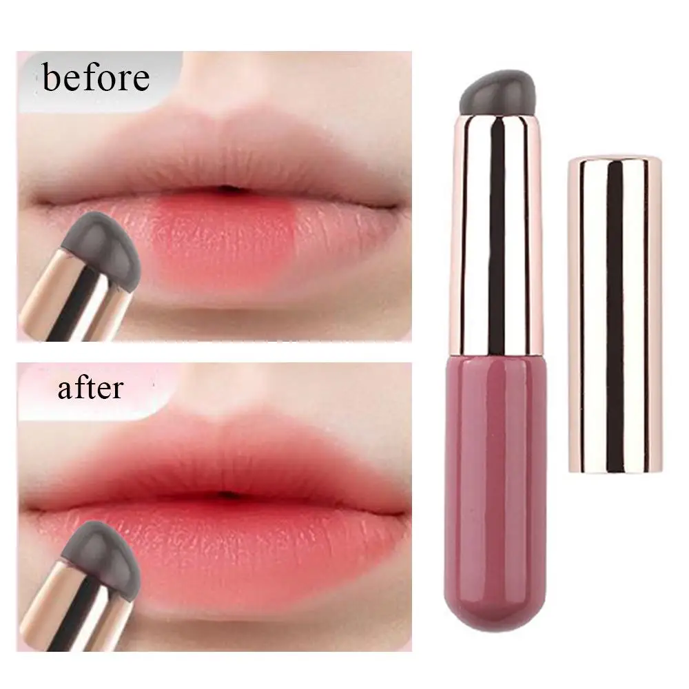 1pcs Silicone Lip Brush Q-elastic Round Head Brush For Makeup Multi-purpose Natural Smudge Concealer Brush Nail Transfer Tool