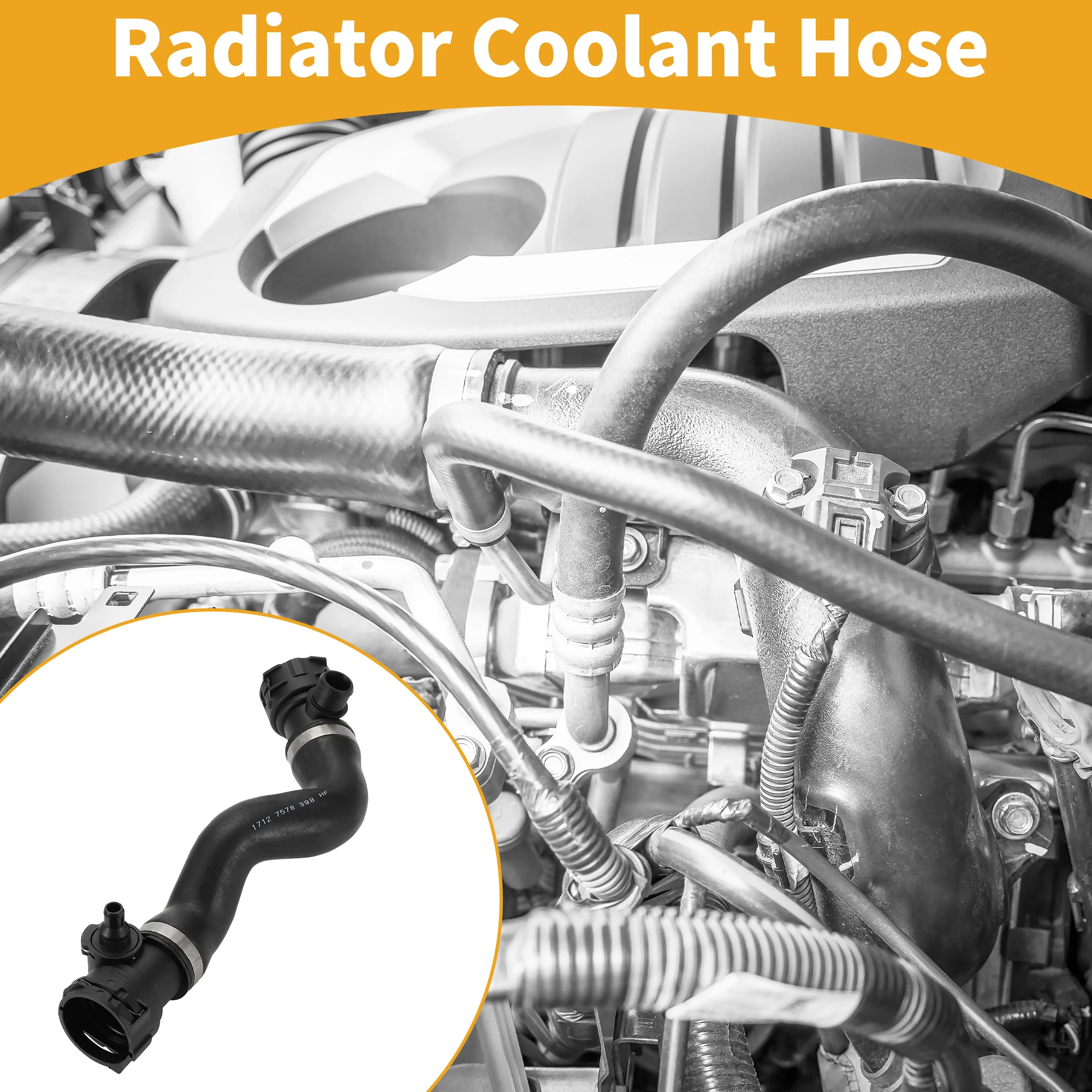 

UXCELL Radiator Coolant Hose No.17127578398 Upper Coolant Reservoir Tank Hose for BMW 7 Series F01 F02 F03 F04 730i 2009-201