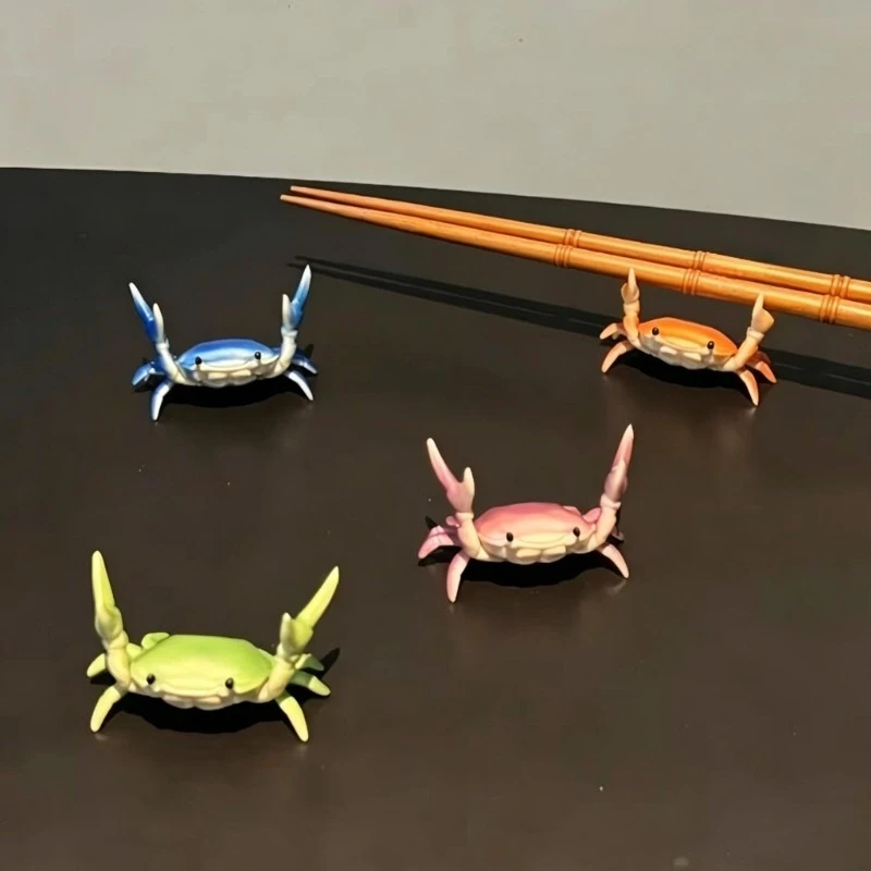 Creative Crab Desktop Ornament Pen Holder Weightlifting Animal Figure Model Decoration Funny Birthday Gifts
