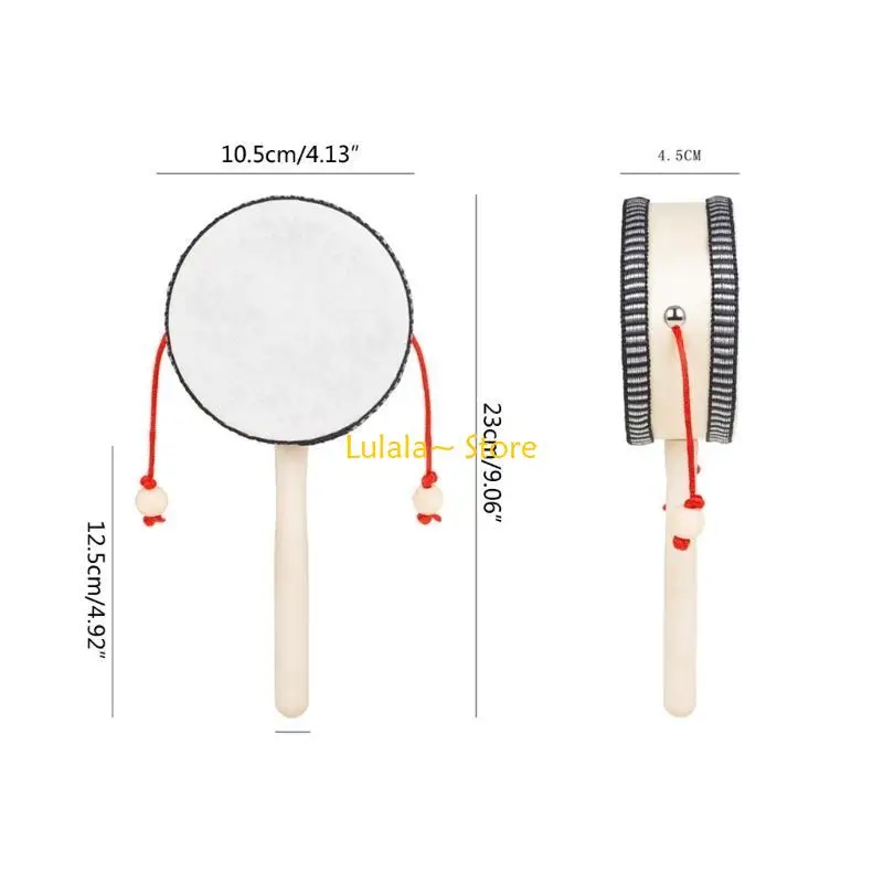 Y4QA Spin Ratle Drum tay Ratle Drum Baby Music Education Toy đồ chơi truyền thống