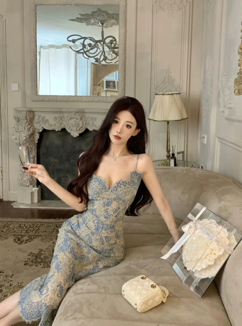 فساتين نسائية فستان حفلة خطوبة ضيف الصيف القطن العيينة Smocking انتفض بلا أكمام لا الخصر منتظم صالح الشاطئ الرعوية