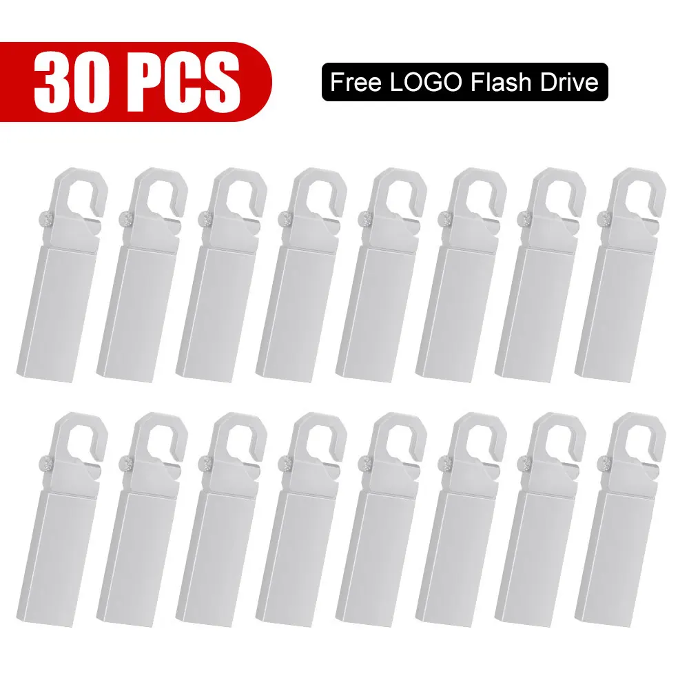 30pcs/Lot Usb 2.0 Flash Drives 64gb Memory Stick 8GB 4GB Pendrive 16GB Metal U Disk Pen Drive 32GB Free Logo Meeting Gifts Stick