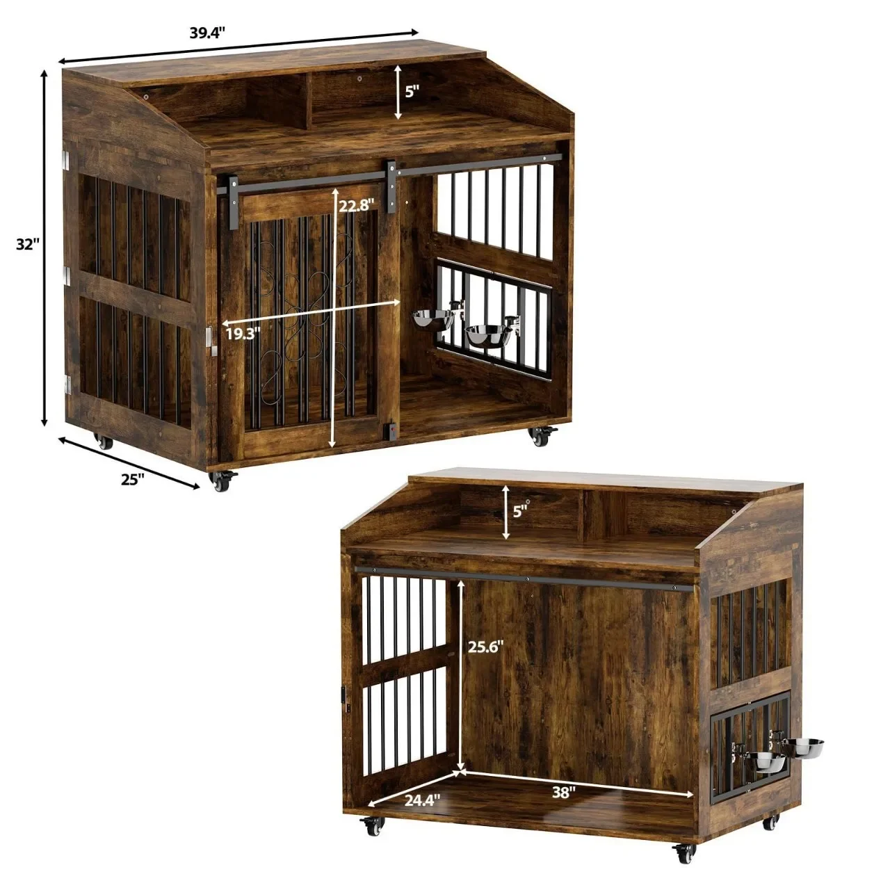 Cross-border Dog Cage Edge Few One-piece Pet Furniture Storage Cabinets Small and Medium Dog Cages