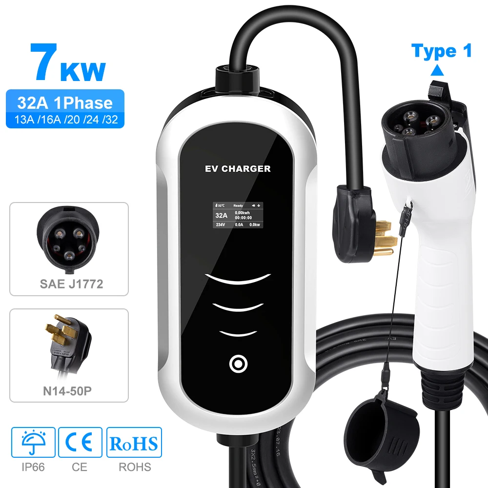 

Portable Electric Car Charger 7KW Ev Car Charger