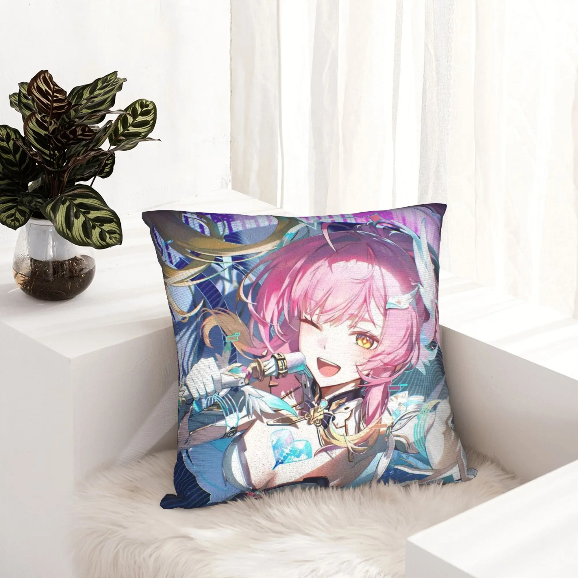 Game Wuthering Waves Aemeath Pillowcase Printed Polyester Cushion Cover Decorative  Pillow Case Cover Home Drop Shipping 45X45cm