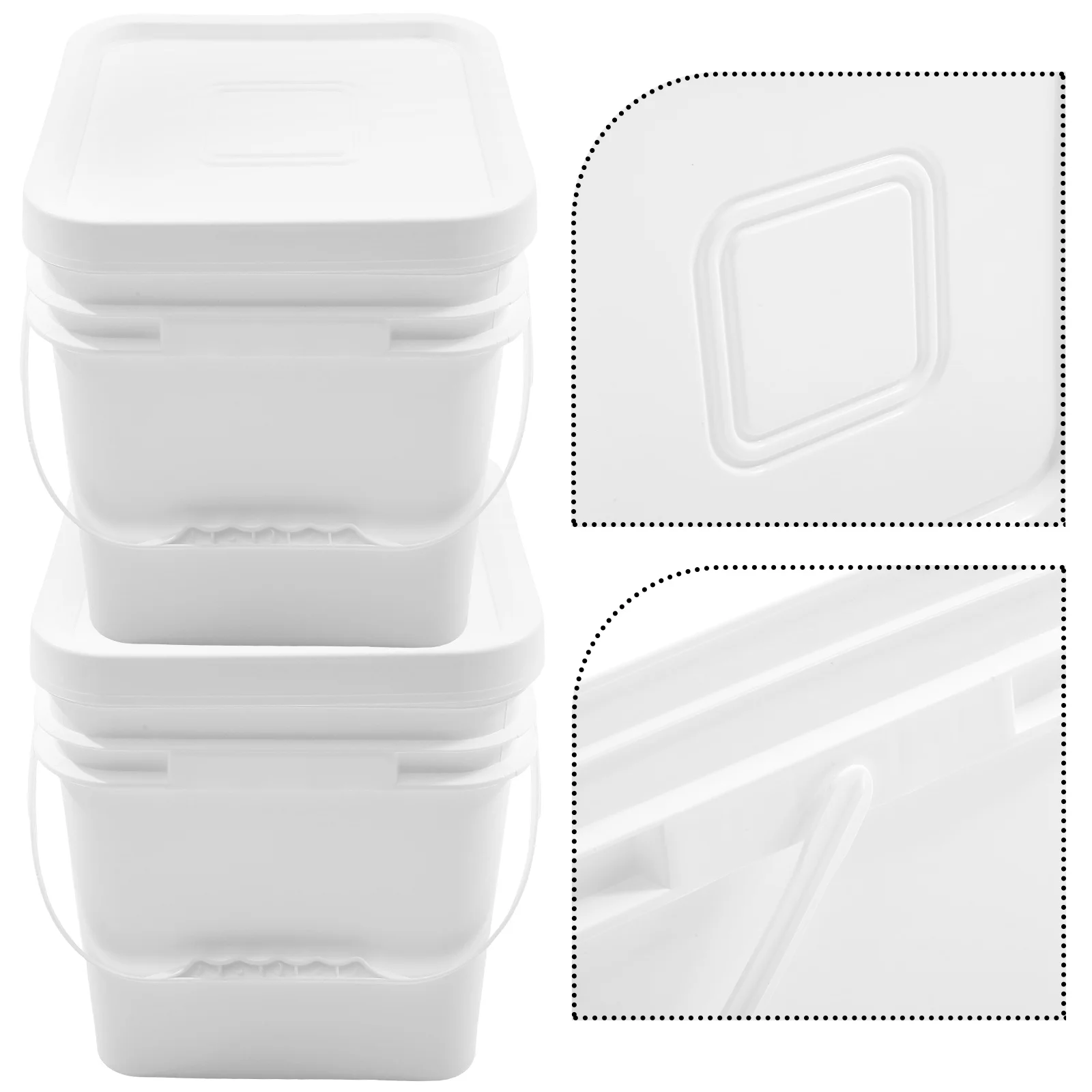 

2PCS 10L Sealed Square Buckets Grade Dog Food Containers White Storage Bucket Pet Food Container Household Storage Box