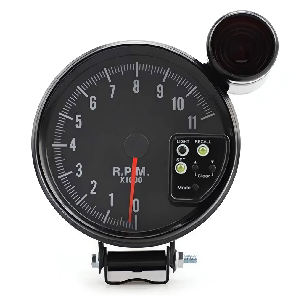 

1Pcs 7 Color LED 11K Electronical RPM Tachometer Rev Counter Gauge For All 12V Gas Vehicles 127mm/5inch Car Tachometer