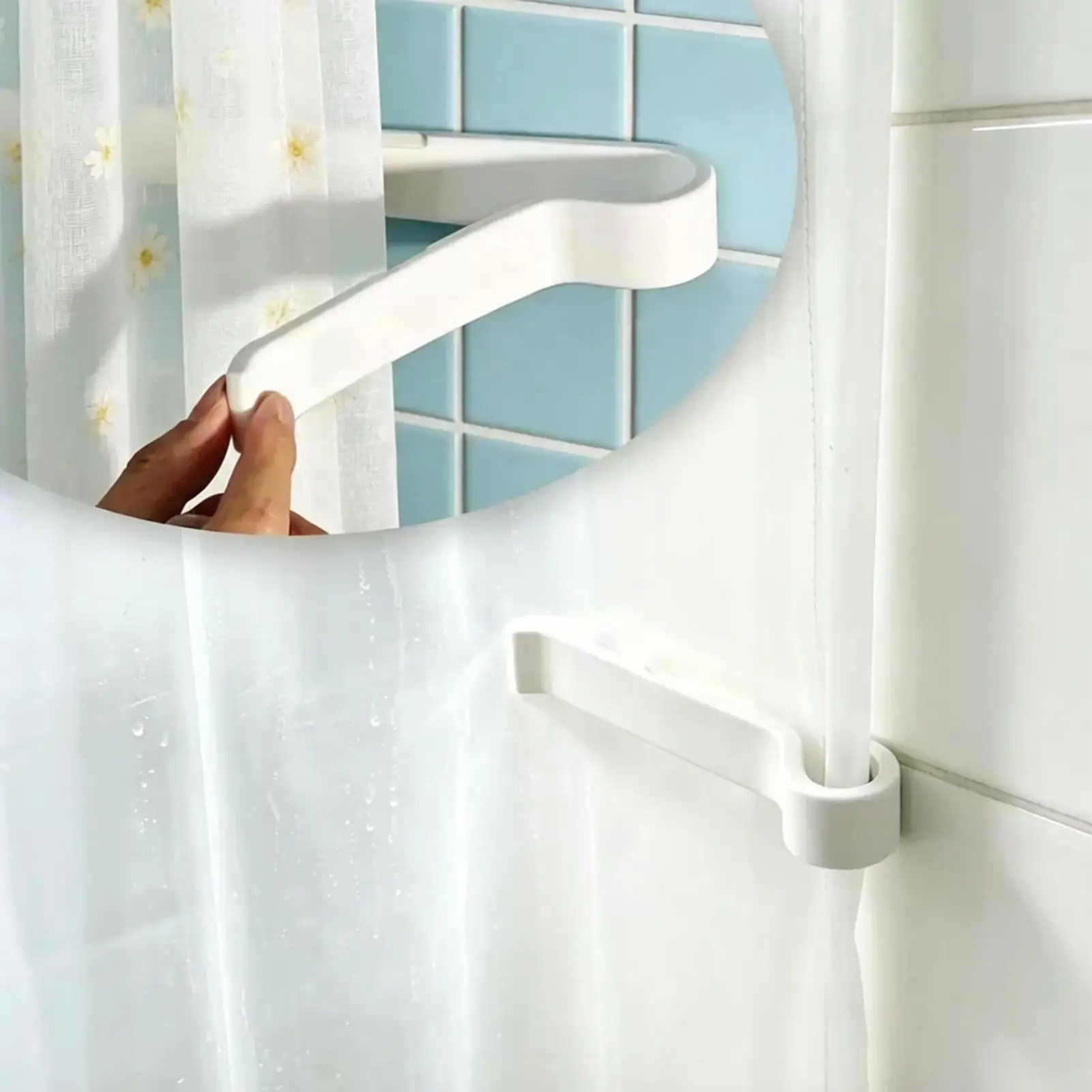 Silicone Shower Curtain Clips 2 Pieces Self-Adhesive Magnetic Shower Guards For Bathroom Living Room Balcony Terrace bedroom