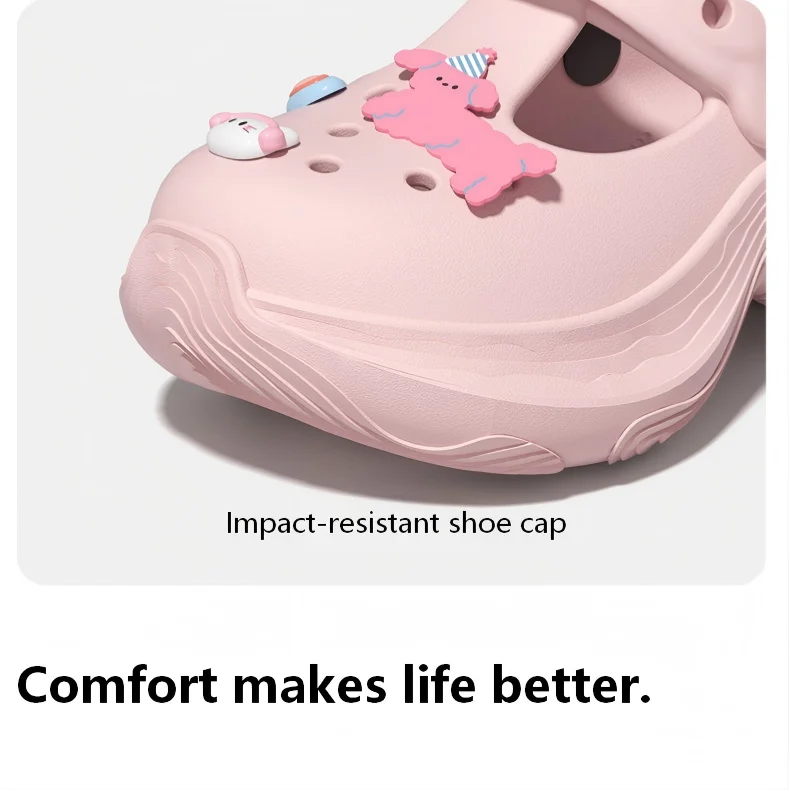 SHAJI Sommer Modische Rutschfeste Clogs für Damen, 2026 Neue Rosa Plateau-Slides Lässige Outdoor-Kleidungs-passende Schuhe – Detail 15