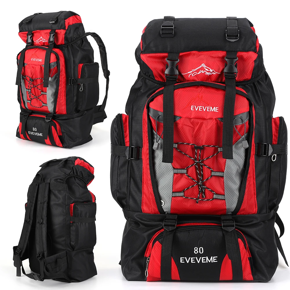 80L Travel Backpack Camping Bag For Men Large Hiking Bag Tourist Rucksack Waterproof Outdoor Sports Climbing Mountaineering Bags