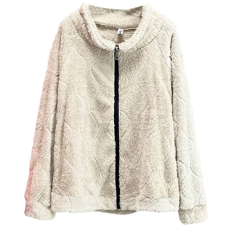 

XXXXXL Fashion Plus Size Women's Coat New Casual Embossed Plush stand-up Collar OUTERWEAR For Autumn And Winter 2025