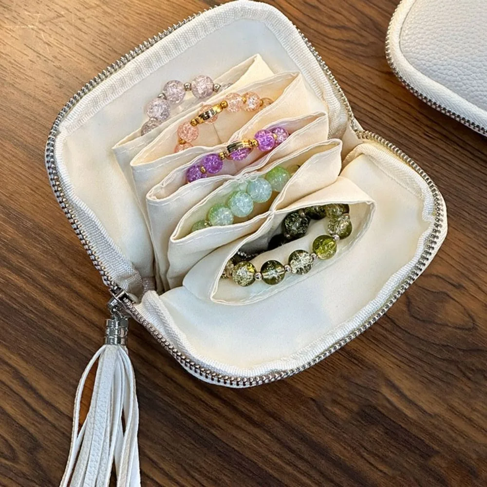 

Simple Tassel Jewelry Packing Bag Pu Leather Large Capacity Jewelry Storage Case Bracelet Organizer Jewelry Holder Box Outdoors