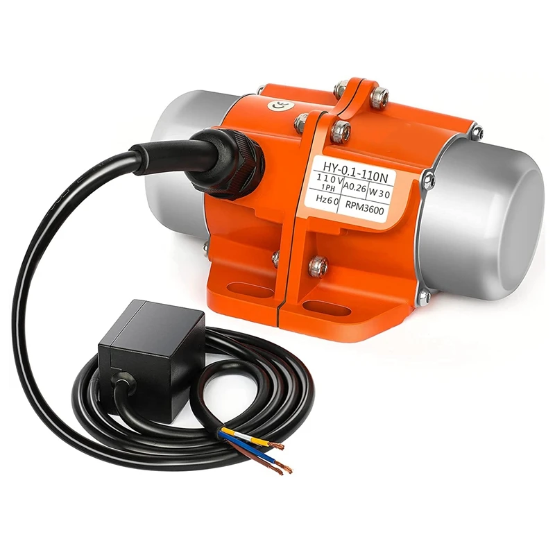 30W Concrete Vibrator Vibration Motor Single Phase AC 110V 3600RPM,Aluminum Case Electric Asynchronous For Shaker Table