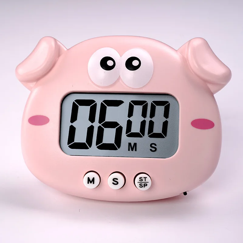 Cartoon Animal Shaped Kitchen Rotating Timer Time Management Mechanical Cute Little Pig Reminder Timer