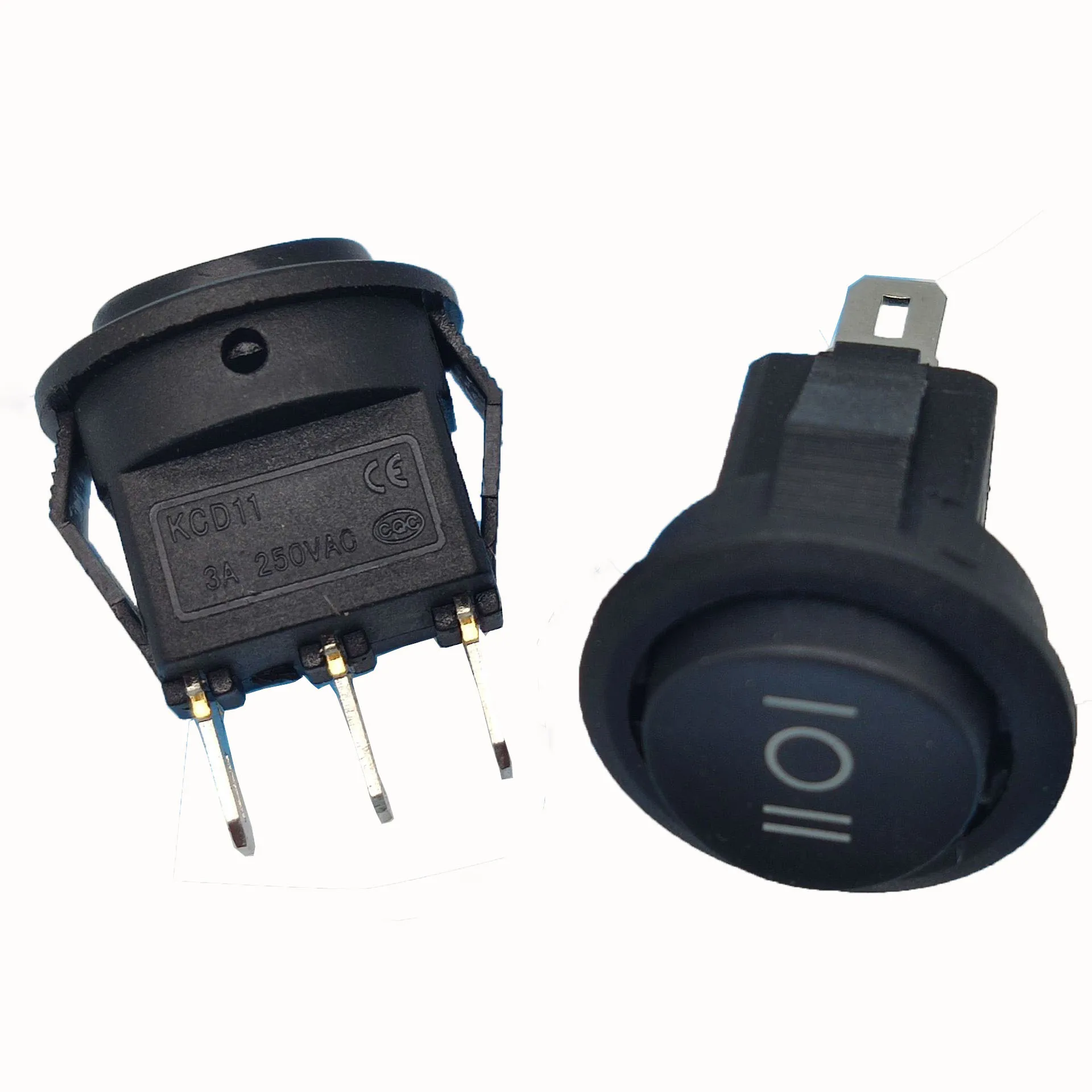 ZJSHUYI ZJSHUYI KCD2 Small Round 3 Feet 3 Gears No Light Black Rocker