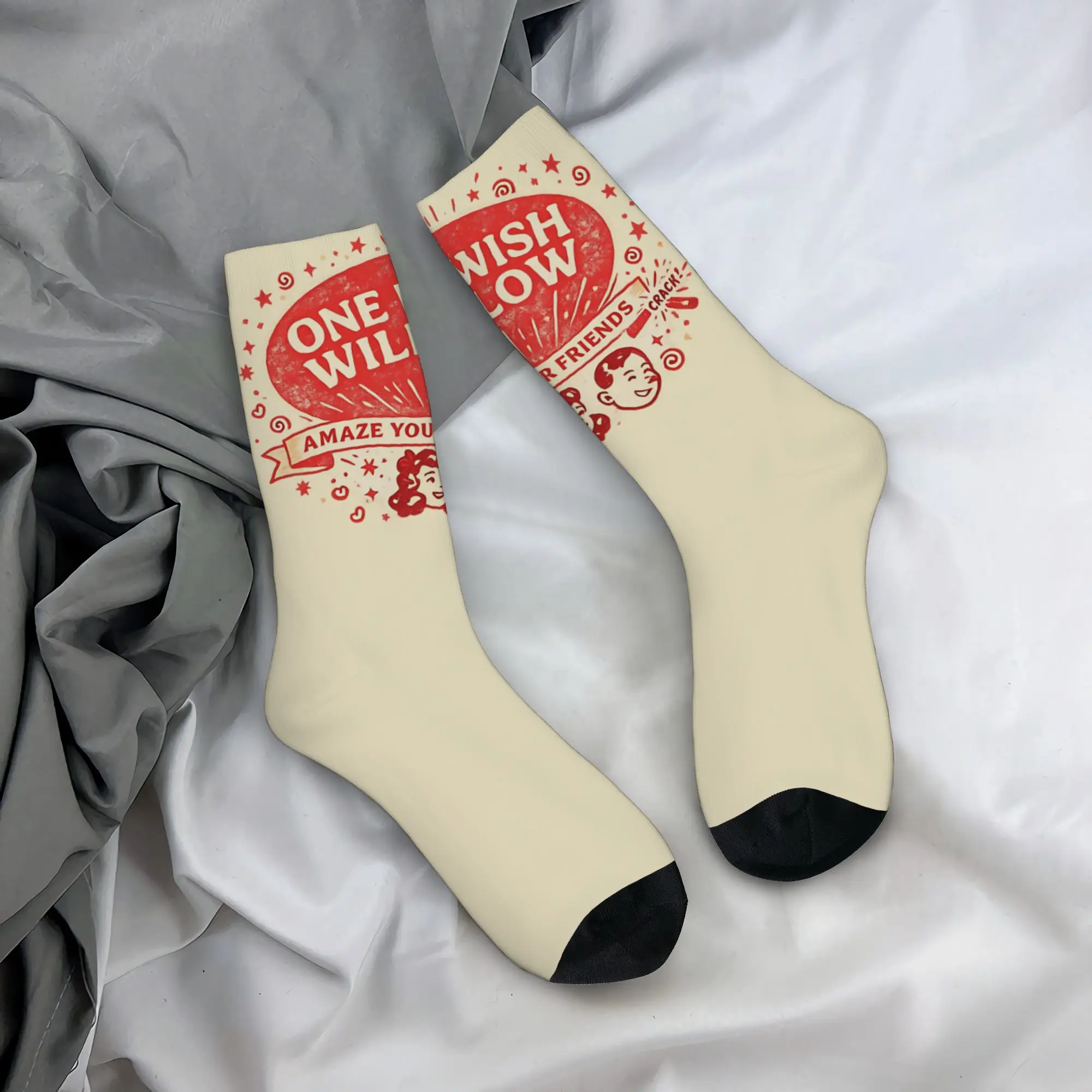 One Wish Willow - Obsession 2026  Design Crew Socks Outfits for Women Men Cozy Crew Socks