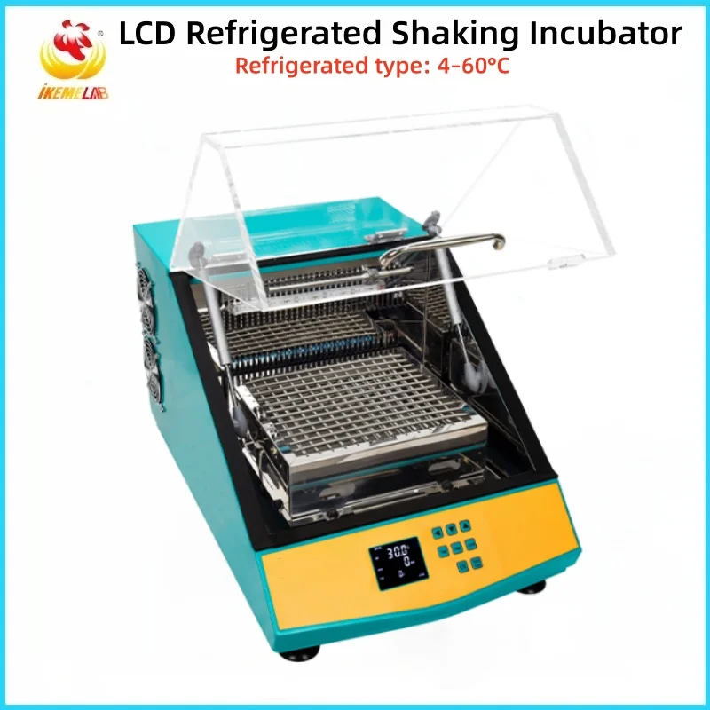 WEIAI LCD Refrigerated Shaking Incubator Benchtop Microbial Cell Culture Protein Expression DNA Extraction Lab Orbital Shaker