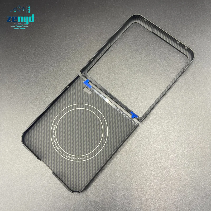 حافظة لهاتف Honor Magic V Flip 2 شحن لاسلكي مغناطيسي من ألياف الكربون الأراميد غطاء حماية كامل مضاد للسقوط ومضاد للخدش