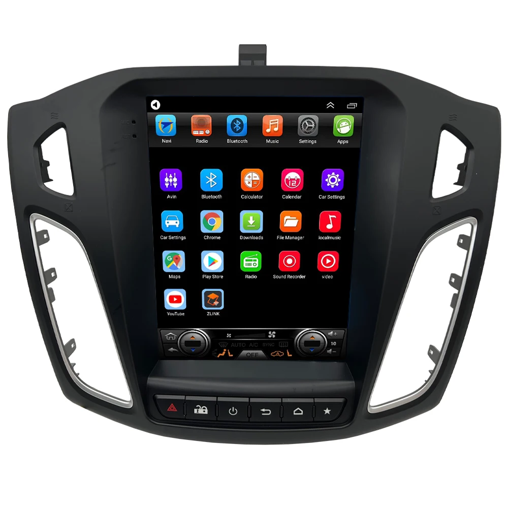 Reproductor Multimedia Inalámbrico para coche, dispositivo de 9,7 pulgadas con carplay, navegación GPS, estéreo, Android, estilo Tesla, para Ford Focus 2012-2016