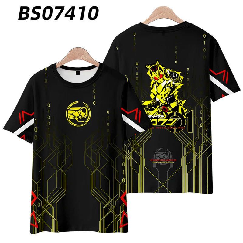Camiseta con estampado 3D de Kamen Rider Zero-One, moda de verano, cuello redondo, manga corta, Kimono de Anime japonés Popular de talla grande