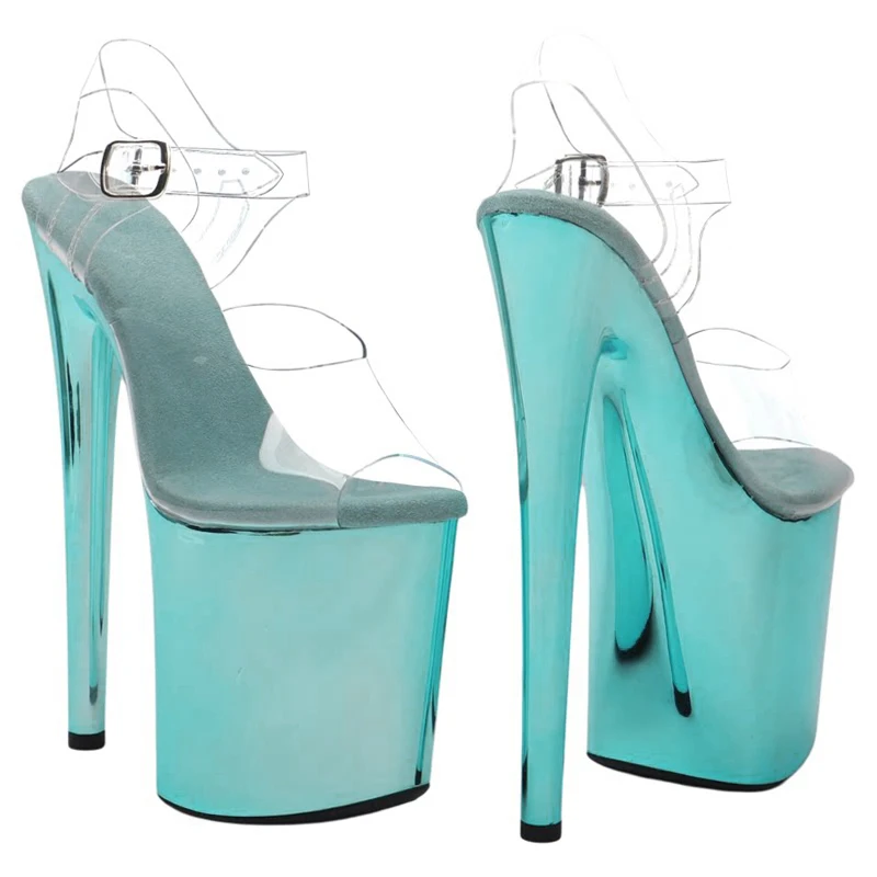 Leecabe 20cm/ 8inches  Clear PVC New Upper Style Trendy Fashion High Heel Platform Sandals Stripper Heels Pole Dance Shoes