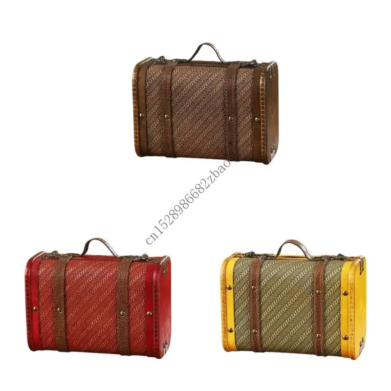 

H7EA Elegant European Leather Suitcases Spacious Handheld Travel Trunk for Collector and Enthusiasts Daily Casual Use