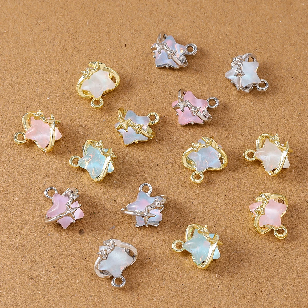 5 قطعة 13*13 مللي متر لطيف الأحجار الكريمة كريستال دلاية شكل نجمة جالبة للحظ لصنع المجوهرات أقراط قلادة سوار ذاتي الصنع إكسسوارات لوازم #3