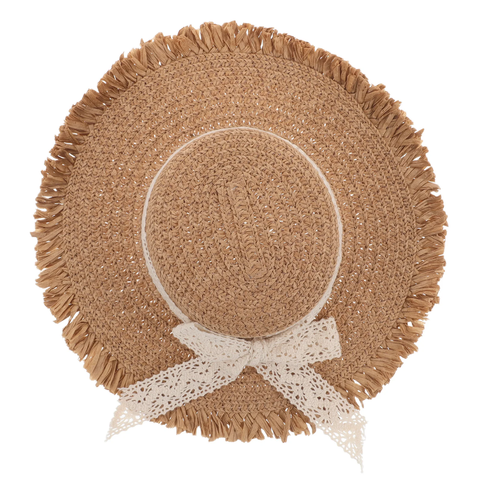 Kleine geweven hoed met elegant strikaccent Zacht ademend materiaal voor minifiguren Stijlvol ambachtelijk accessoiredecor