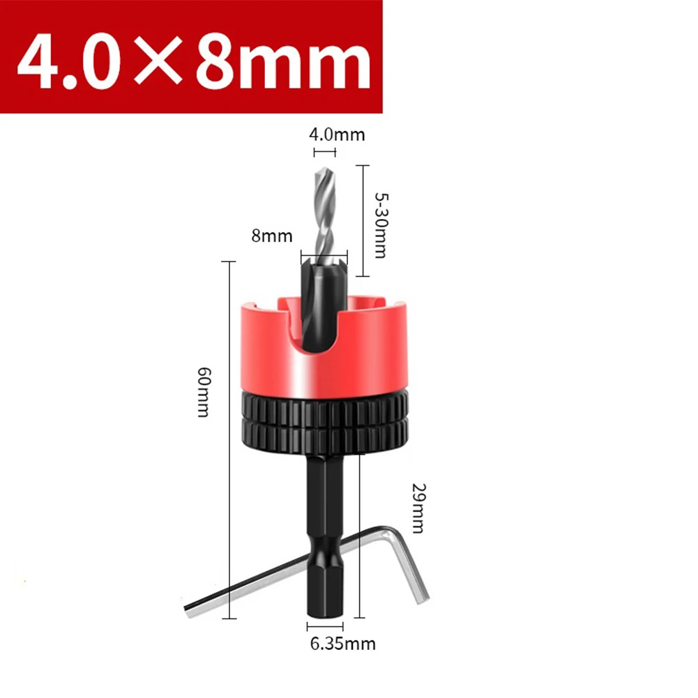 8mm Countersink Drill Bits With Core Limiter Hex Shank Router Bit Set For Woodworking Screw Hole Drilling And For Edge Grooving