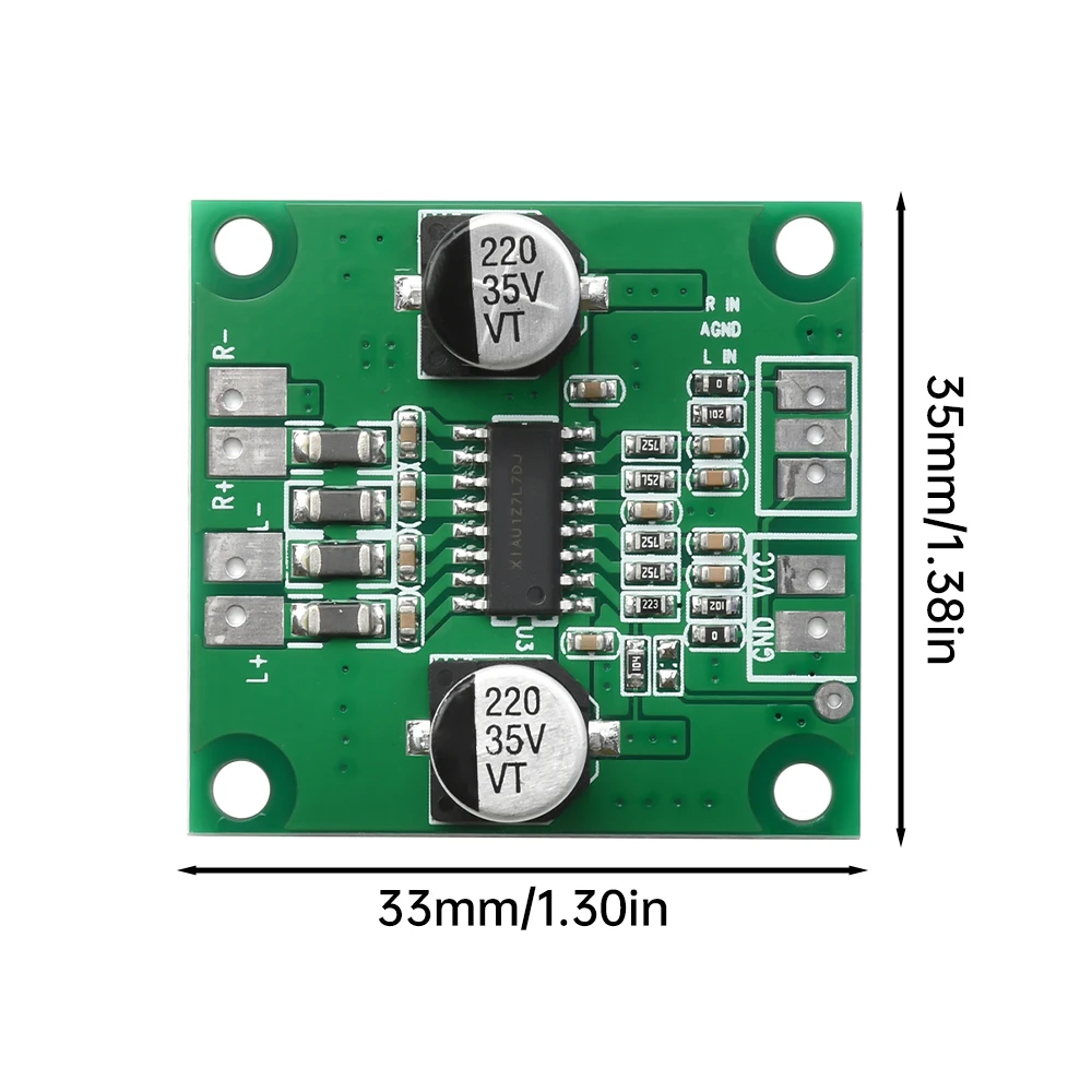 บอร์ดเครื่องขยายเสียงดิจิตอล DC 7~25V 2 แชนเนล สเตอริโอ 40Wx2 โมดูลเครื่องขยายเสียงขนาดเล็กสำหรับโฮมเธียเตอร์