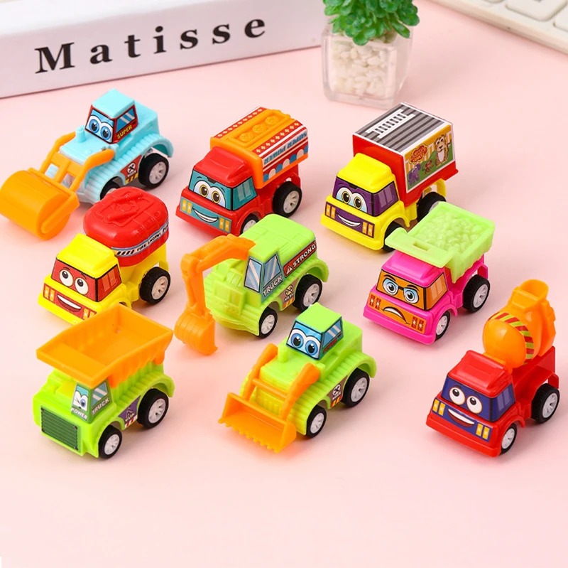 8Pcs Cartoon Engineering Vehicle Construction Pull Back Car Toys for Birthday Party Favors Pinata Fillers Kindergarten Rewards