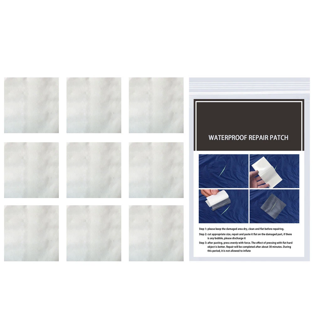 

10PCS Waterproof Inflatable Repair Tape Self Adhesive Pool Patch Easy to Use Suitable for Pool Air Bed Fixes