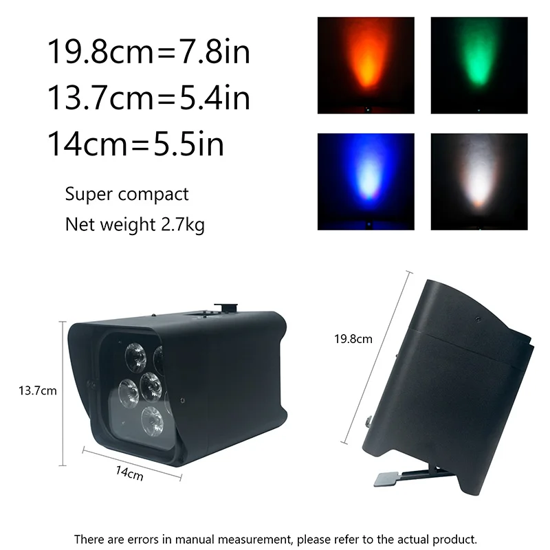 6x18W RGBWA Led Uplight Battery Powered Stage Lighting Rechargeable Remote APP DMX Control Par Light for Wedding DJ Disco Party