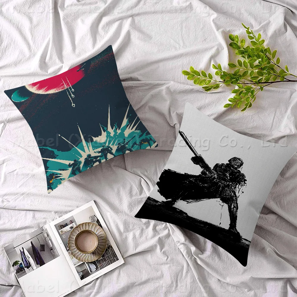 Helldiver Stitch Lucky Dragon Pillow Cover Sofa Cushion Cover Home Room Decoration Children Gift