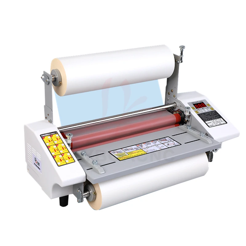 Desktop A3 A2 Paper Laminating Machine English Version Four Roller Cold Hot Laminator Rolling Machine  For  Film Photo