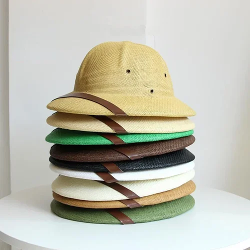 Imagen 2 del producto 2025 sombrero del ejército de la guerra de Vietnam de moda Unisex para mujeres y hombres, casco de paja de explorador británico, sombreros de sol de cubo de verano, gorra de mineros de la jungla