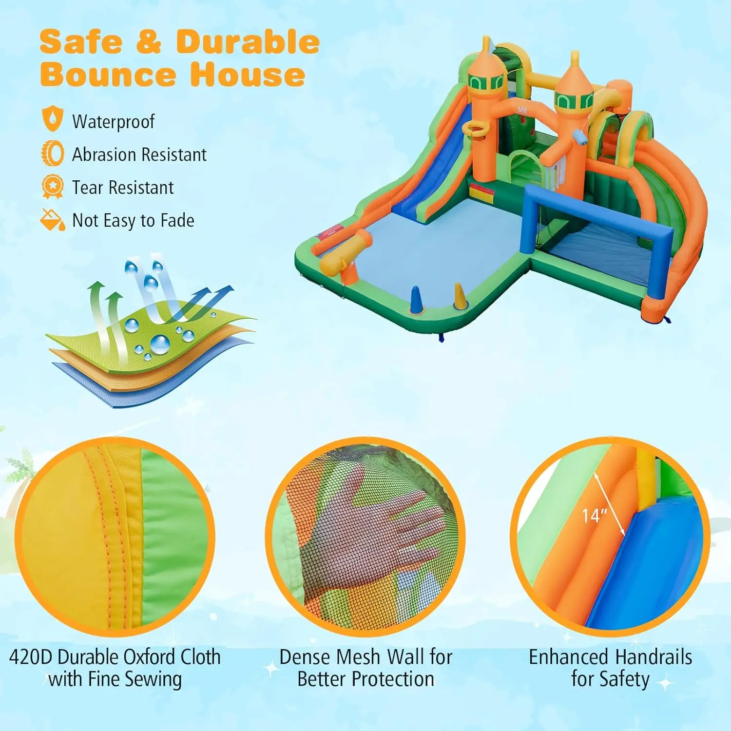 Park nadmuchiwana zjeżdżalnia wodna, 9 w 1 piłka wodna Mega zjeżdżalnia wodna Bounce House na zewnątrz z podwójnymi zjeżdżalniami, gigantyczny basen pluskający, Wate