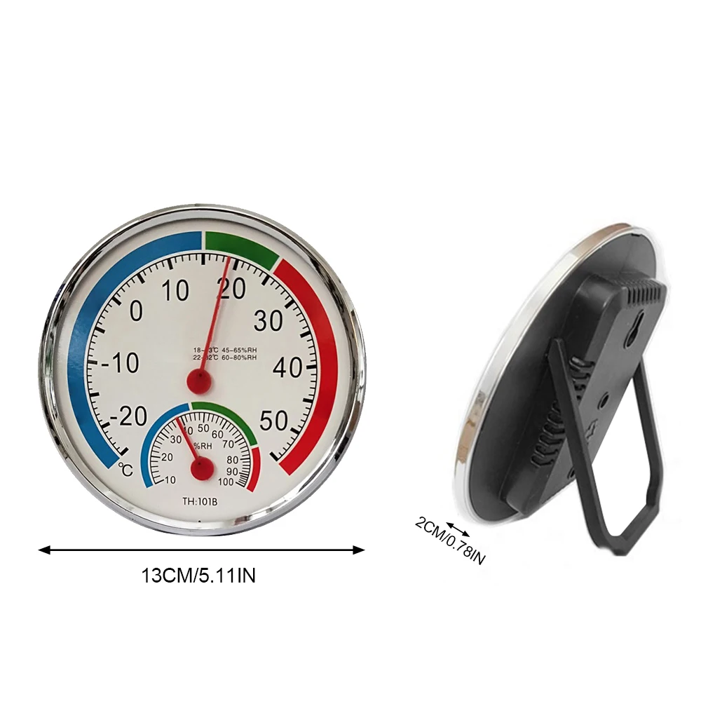 Mini Outdoor Waterproof Plastic Circular Car Thermometer Round Diameter 20mm Pointer Degrees Celsius Thermometer Hygrometer