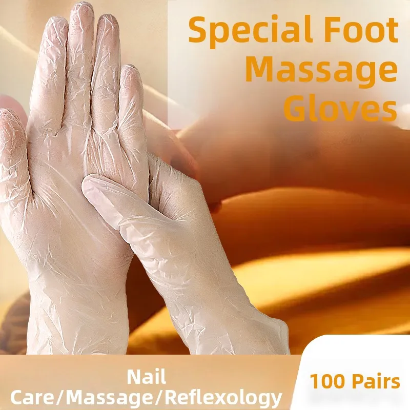 

Одноразовые массажные перчатки из ПВХ для салонов краси, акупунктурная точка тела, масло для ног, перчатки из искусственной кожи с тонкими пальцами, домашнее использование