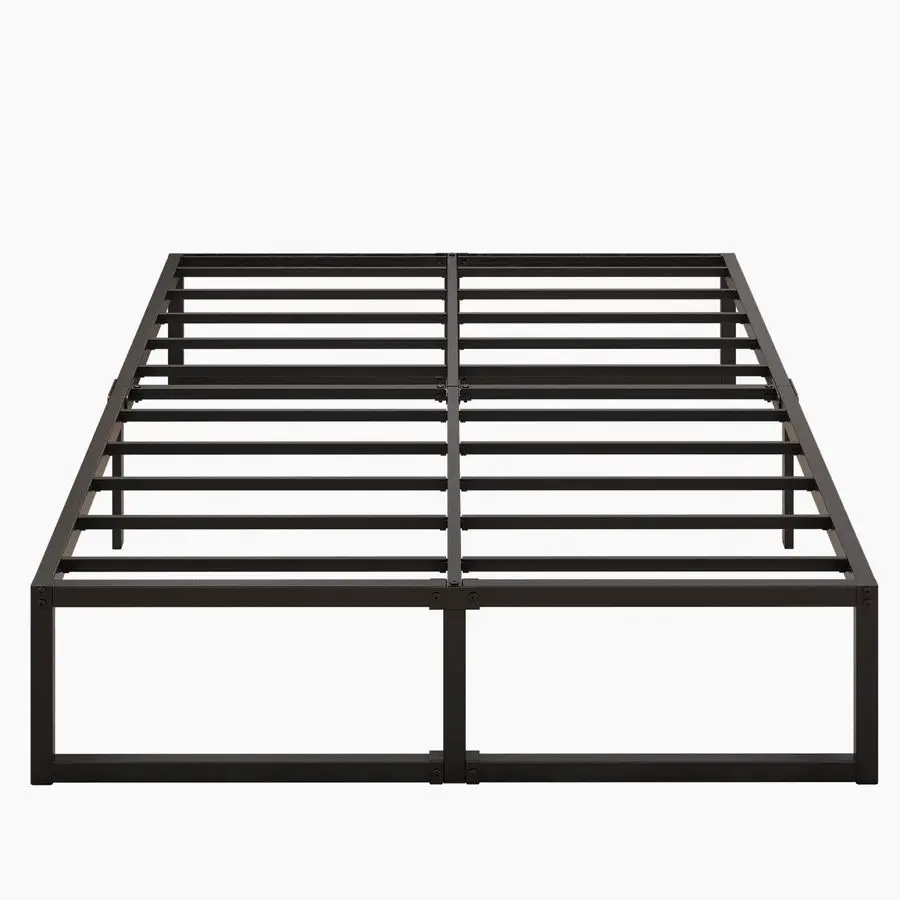

14 Inch Queen Bed Frame Heavy Duty Steel Slat Support Metal Platform Bed Frame Queen Size No Box Spring Needed, Easy Assembly, B