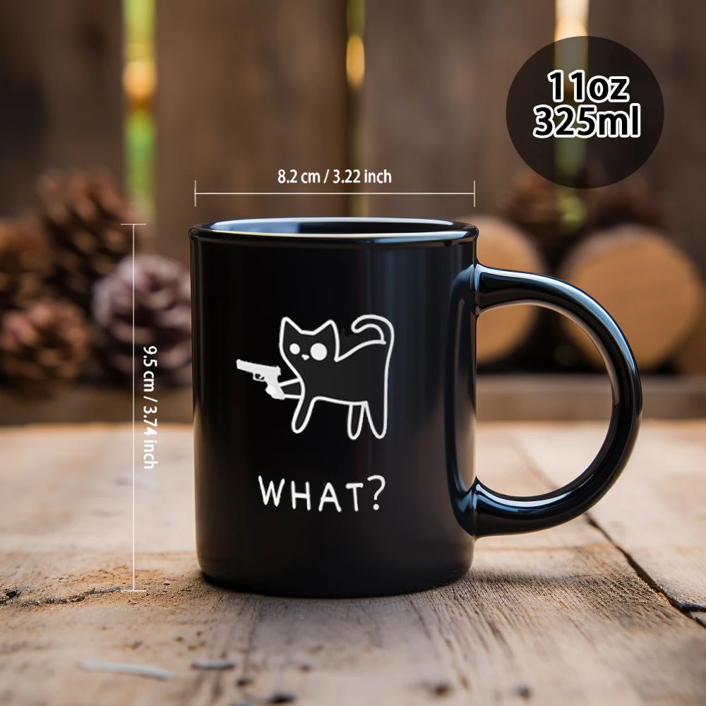 مضحك القط السيراميك القهوة القدح ما كوب حليب القط مكتب فنجان شاي 11oz كوب أسود رجل كوب البيرة المنزلية #6