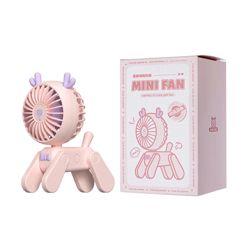 Cute Pet Model Desktop Fans ricaricabile USB piccolo ventilatore elettrico Mini portatile creativo cartone animato dormitorio ufficio decorazione Fan