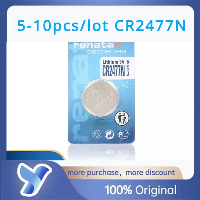 5-10pcs/lot Renata CR2477N 3V Swiss Battery capacitor for T-type instruments & more