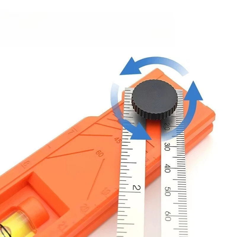 Foldable Depth Measuring Ruler Woodworking Multi-Angle Marking Ruler Adjustable Positioning Scribing Protractor Tools-A27R