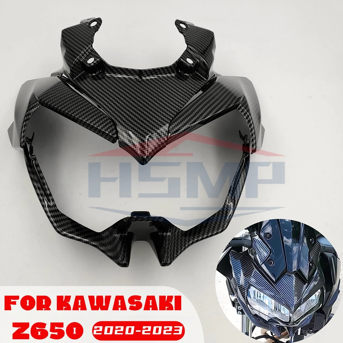 for Kawasaki Z650 2020 2021 2022 2023 motorcycle fairing head cover front face shell upper plate lower lip lampshade