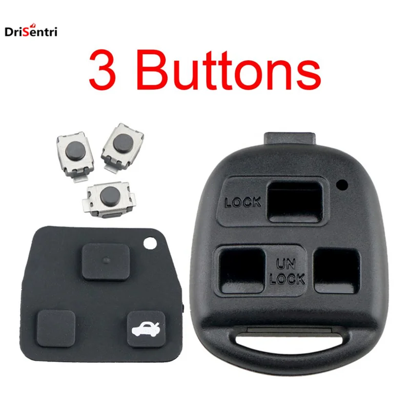 3 Buttons Universal Pad Switch Remote Car Key Shell Case Fit for Toyota RAV4 Yaris Prado Corolla Land Cruiser Previa Tarago